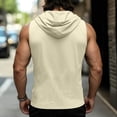 thumbnail image 4 of Miluxas Mens Lace Up Sleeveless Shirt Tunic Top Sport Vest for Men Beige XL(XL), 4 of 6