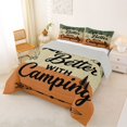 thumbnail image 3 of Manfei Camping Campfire Full Size Comforter Sets 3-Piece,Adventure Theme Bedding Comforter Set,Black Green Orange,1 Comforter and 2 Pillowcases,Reversible, 3 of 6