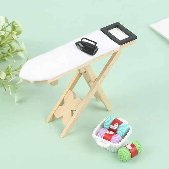 1:12 Dollhouse Miniature Furniture Ironing Board Scene Set Doll House Home Decor