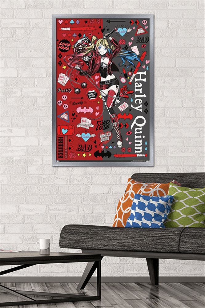 DC Comics - Harley Quinn Anime - Icons Wall Poster, 22.375" x 34", Framed