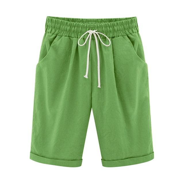 Chbgutlmr Womens Shorts Drawstring Elastic Waisted Lightweight Loose Shorts Casual Knee Length Pants Summer