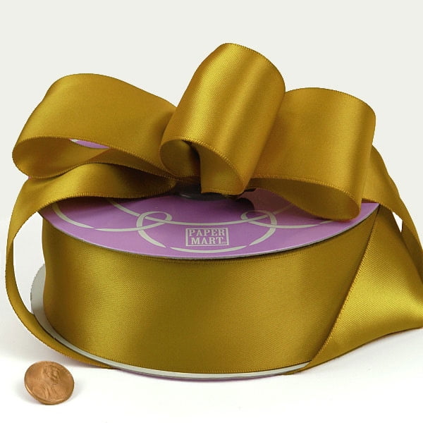 Antique Gold Single Face Satin Ribbon 7/8" X 100 Yards by Paper Mart ...