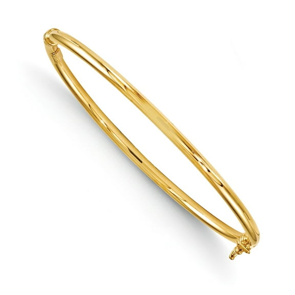 Leslie's Real 14kt Yellow Gold Polished Hinged Bangle; for Adults and Teens; for Women and Men