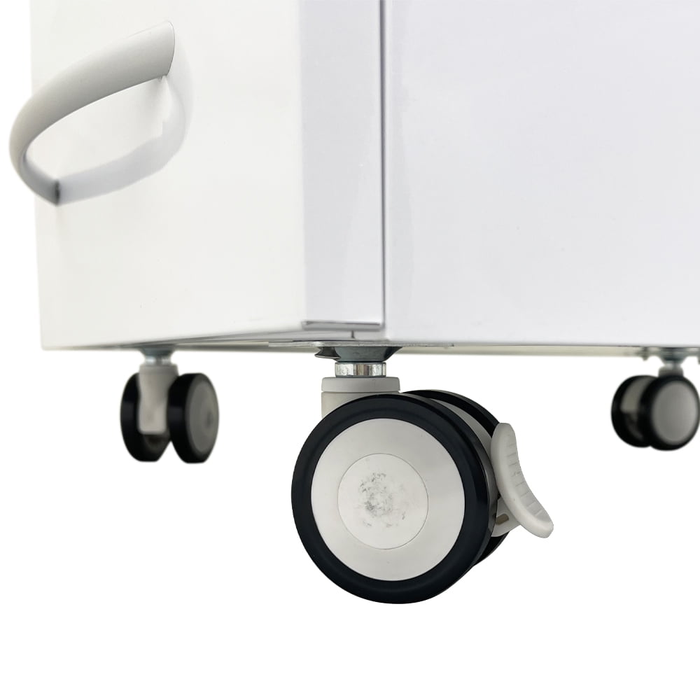 5 Drawers Dental Assistant's Mobile Cabinet Utility File Storage Moving Side Cabinet Stainless Steel with 2 Divider Brackets