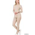 thumbnail image 2 of Zenana Women's Soft Fabric Mock Neck Long Sleeve Top & Leggings - 2 Pieces Tracksuit Set, 2 of 3