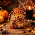thumbnail image 5 of 20 Pack Halloween Spider Web Drawstring Mesh Bags, Black and Orange Polyester Treat Pouches for Candy and Party Favors, 3.93 x 5.51 in, 5 of 6