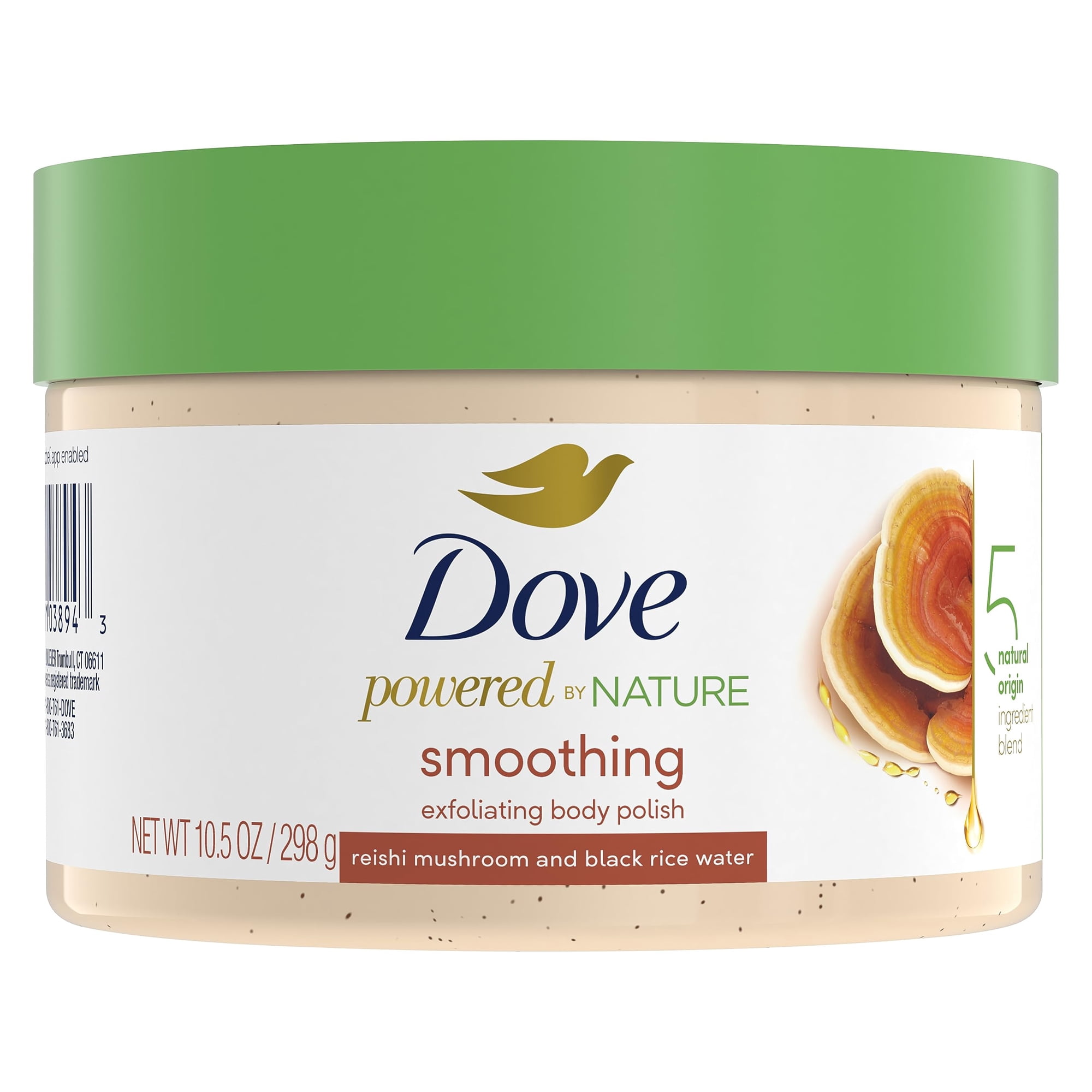 Dove Powered By Nature Smoothing Body Polish Exfoliating With 5 Natural Origin Ingredient Blend For Skin Care 10.5 oz C3