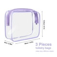 thumbnail image 4 of Clear Travel Toiletry Bag TSA Approved, FITDON 3PCS Portable Makeup Bag with Zipper Waterproof Quart Size Bag Carry on Airport Airline Compliant Bag, Purple, 4 of 7