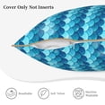 thumbnail image 5 of Xecao Pearlescent Scales Print Soft Velvet Decorative Throw Pillow Covers, Square Cushion Cases for Bed, Sofa, Living Room, Car, and Indoor Outdoor Use-16"x16", 5 of 8