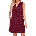 thumbnail image 1 of Robe Femme Mode Unie Confortable avec Poches Confortable à Col en V, 1 of 5