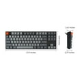 thumbnail image 4 of Keychron K8 Hot-swappable Wireless Bluetooth/Wired USB Mechanical Keyboard with Gateron G Pro Blue Switch/White LED Backlight/N-Key Rollover, Tenkeyless 87-Key Computer, 4 of 8