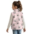 thumbnail image 2 of Xoenoiee Panda Paw Cherry Blossom Print Girls Fuzzy Fleece Vest Trendy Zip Up Sleeveless Sherpa Jacket Stand Collar Winter Coat Outerwear with Pockets, 2T, 2 of 7