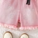 thumbnail image 3 of Conjunto de 3 piezas de boina con pantalones cortos de manga larga y tiras para niños, pantalones cortos con cuentas y flores grandes, top de poliéster para niña, 3 of 5