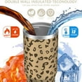 thumbnail image 3 of Leopard Print 30oz Handheld Travel Tumbler with Handle – Double Wall Stainless Steel Insulated Cup, Flip Straw Lid, Leak-Proof & BPA-Free for Hot and Cold Drinks – Durable Coffee & Juice Mug White, 3 of 6
