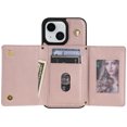 thumbnail image 7 of Crossbody Wallet Case Compatible for iPhone 15, Folio Card Holder PU Leather Magnetic Clasp Shoulder Strap Purse Phone Case for iPhone 15 Protective Cover, Rosegold, 7 of 7