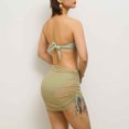 thumbnail image 5 of WCMZJ Women's 3 Piece Bathing Suits Tube Top and Bikini Bottoms Bikini Set with Cover Up Skirts Mint Green M, 5 of 5