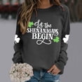 thumbnail image 2 of Womens Crewneck Sweatshirt St Patricks Day Letter Print Shirt Clover Shamrock Graphic Long Sleeve Pullover Tops Irish Tshirt Grey XL, 2 of 4