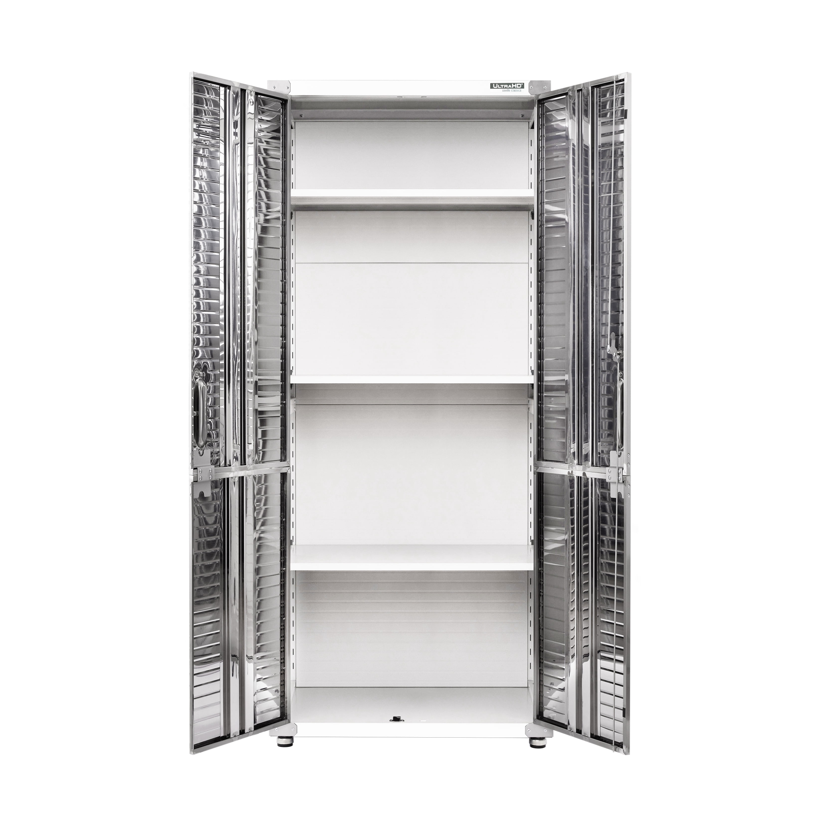 Seville Classics UltraHD® Steel Body Lockable Storage Cabinet Organizer Locker Shelving Unit, White, 30" W x 18" D x 72" H