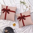 thumbnail image 7 of Red Bow Throw Pillow Covers 20x20 Inch Set of 2, Bow and Ribbon Wrapped Box Design Pillow Cases Xmas Holiday Red Stripes Pillowcase Decorative Cushion Covers for Sofa Couch Bed Living Room, 7 of 7