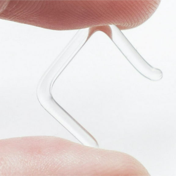 Luxe Modz Septum Retainer Clear Nose Glass Pyrex Staple 16 Gauge Or 14 Gauge Piercings Jewelry for Women Men