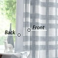 thumbnail image 3 of White and Blue Plaid Blackout Window Curtain Noise Reducing Buffalo Check Geometric Panel Long for Bedroom Grommet Top Rustic Farmhouse Room Darkening Drape, Dusty Blue 42"W x 108"L (Pack of 2), 3 of 6