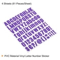 thumbnail image 3 of Uxcell Vinyl Self Adhesive Letter Number Sticker Decal Kit, Purple 81 Piece 4 Sheets, 3 of 5