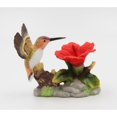 thumbnail image 2 of Ceramic Hummingbird Figurine with Hibiscus Flower 3.75 Inch Vintage, 2 of 4