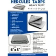 thumbnail image 7 of 6' x 8' - Hercules Tent Shelter Tarp Cover Waterproof Tarpaulin Plastic Tarp Protection Sheet for Contractors, Campers,, 7 of 7