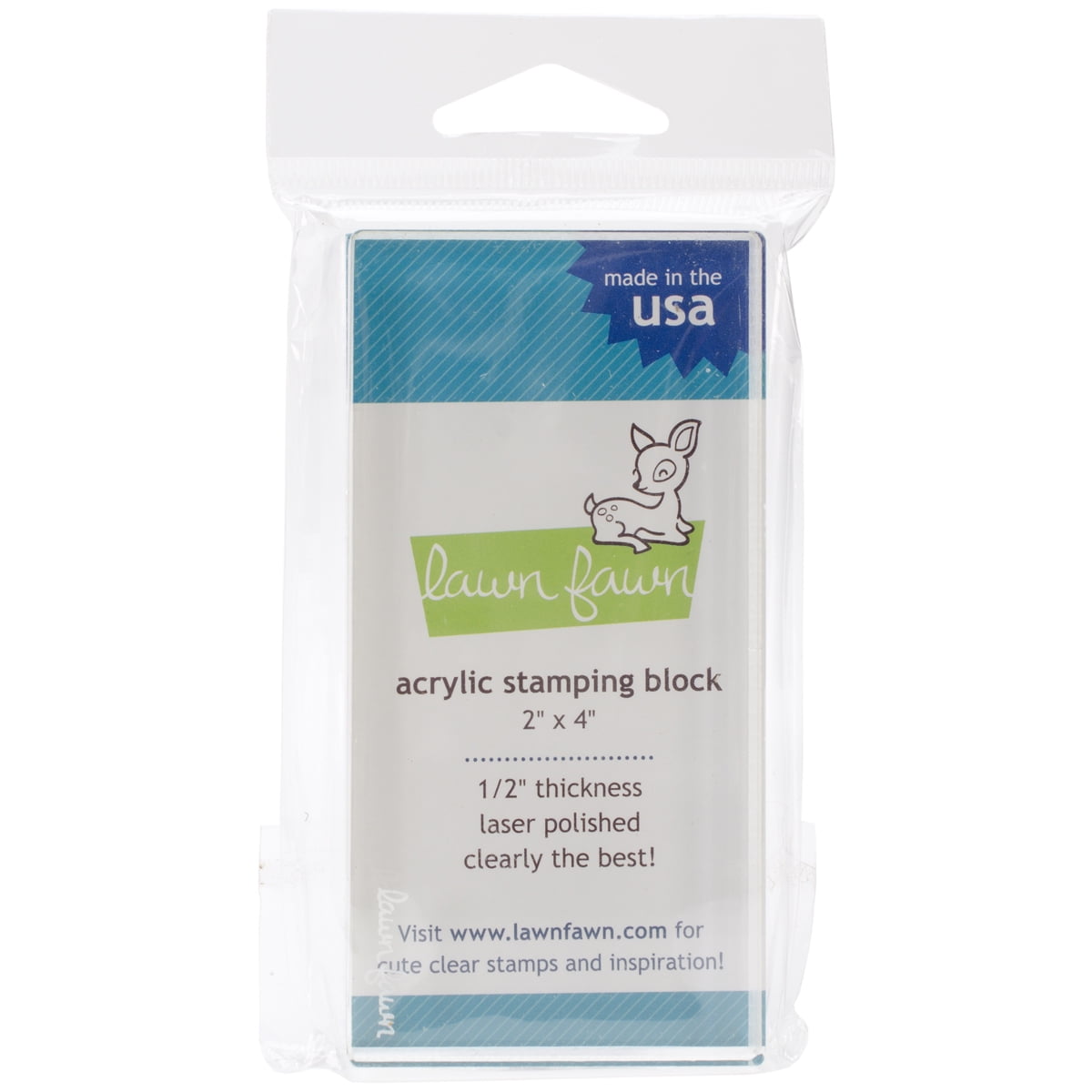 Lawn Fawn CLEAR ACRYLIC STAMPING BLOCK ~ 3/" x 6/" with grip /& grid ~ 1//2/" thick