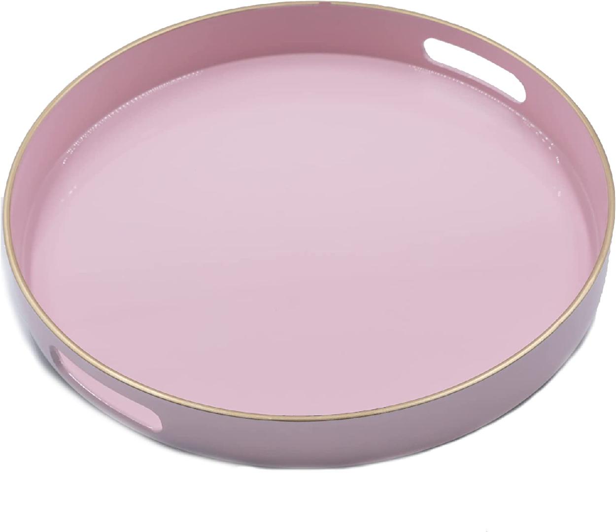 Decorative Tray, Marbling Plastic Tray with Handles, Rectangular Vanity