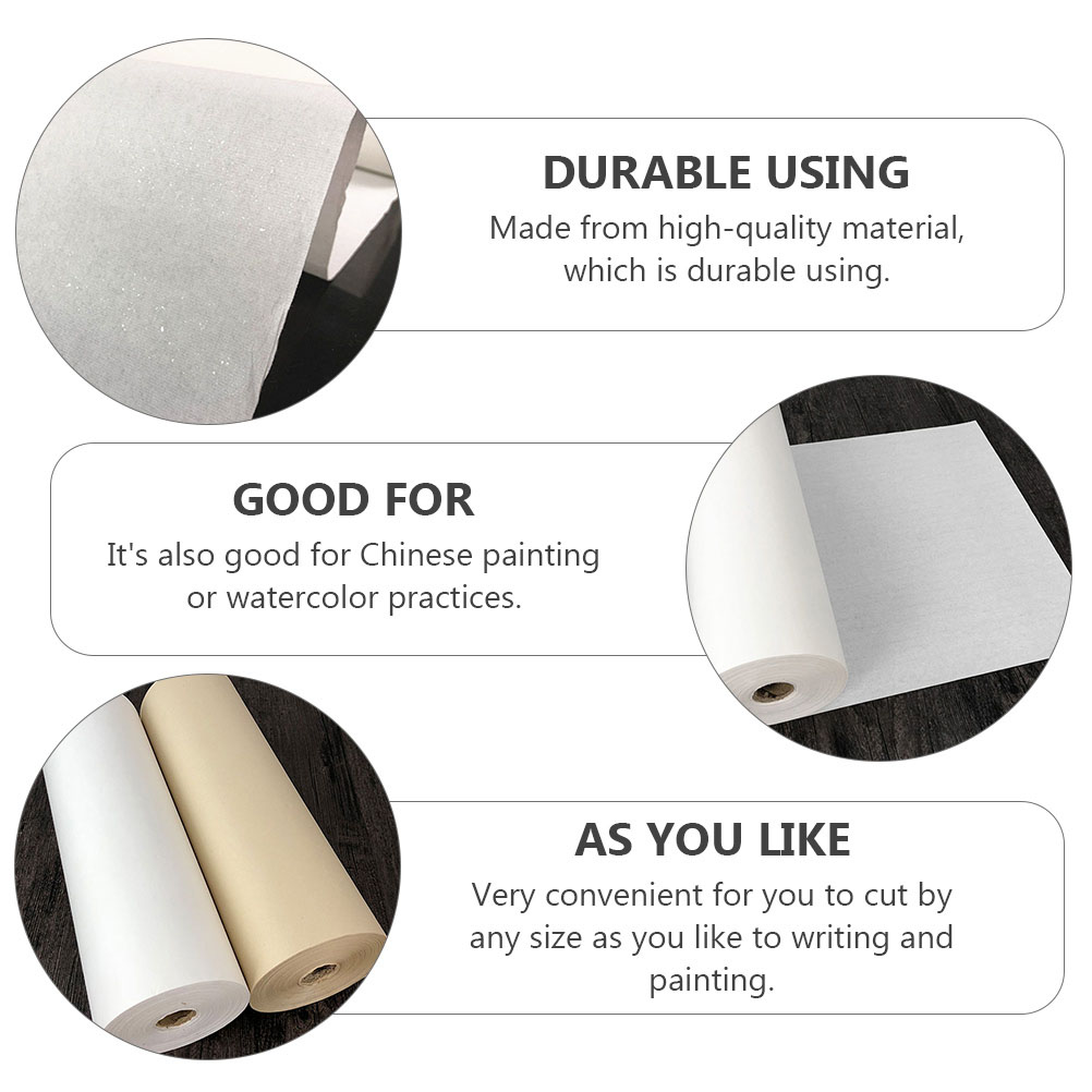 BESTYASH White Writing Paper Roll Set for Students, Vintage Style Painting and Drawing Supplies
