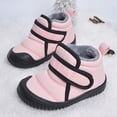 thumbnail image 1 of Girls Fleece Thermal Snow Boots, Waterproof Thickened Booties With Hook And Loop Fastener For Winter Outdoor, 1 of 4