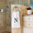 thumbnail image 5 of Decorvo Black Luxury Hand Towel for Bathroom - Monogrammed Initial Hotel Quality Decorative Towel - GOTS Organic Certified - Set of 2 Letter N, 5 of 7