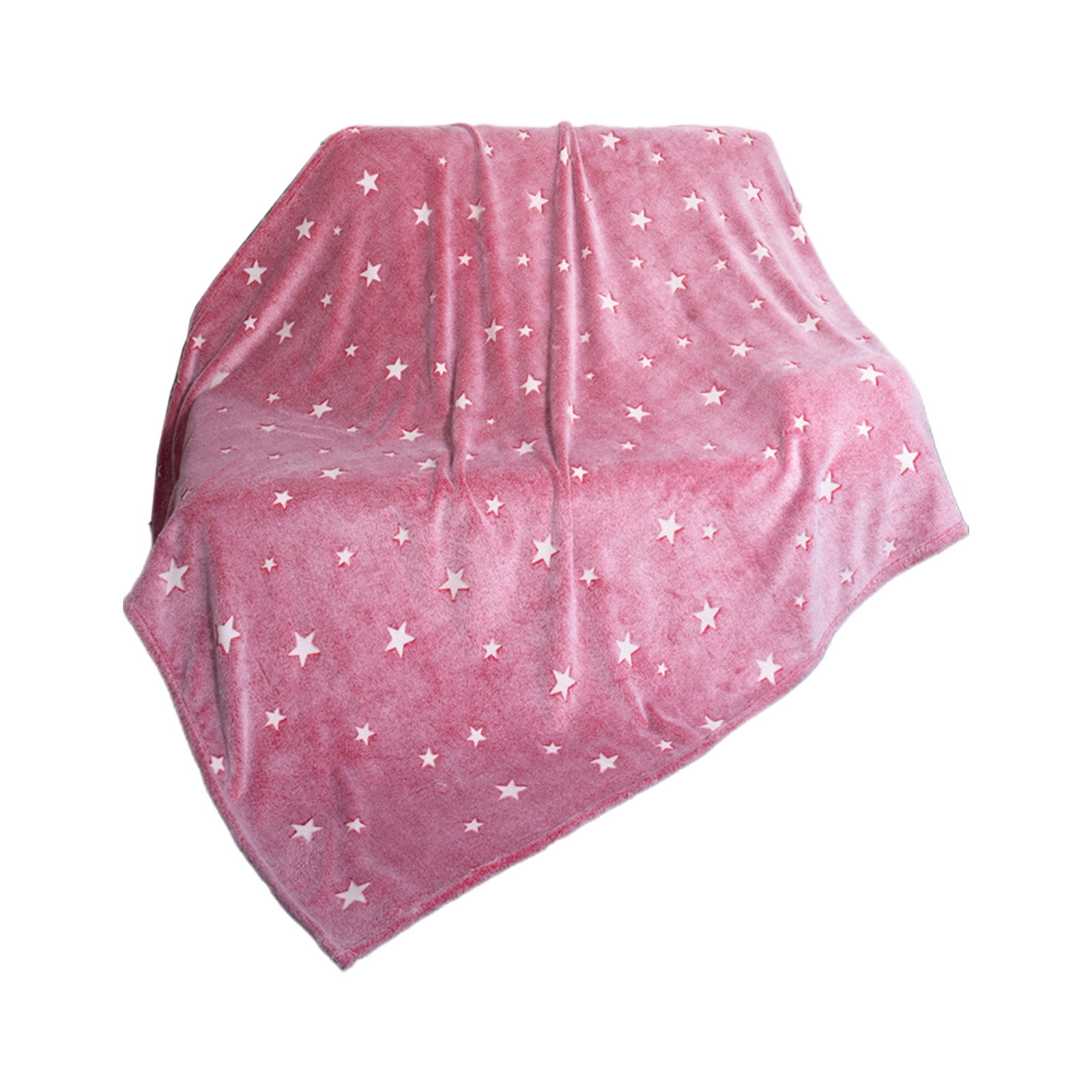 SHJHENG Flannel Luminous Pet Blanket 39.4x29.5 Inch Glow In The Dark Fluorescent Cover with Star Moon Pattern Soft Warm Sleeping Throw Rug for Small Medium Dogs Cats Gray Pink