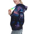 thumbnail image 2 of Wukai Starry Sky Meditating Chimpanzees Print Womens Hoodies Fleece Sweatshirts Long Sleeve Sweaters Pullover Fall Outfits Winter Clothes-Small, 2 of 7