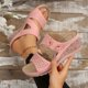 thumbnail image 2 of MKLEKYY Sandalias para Mujer, de Verano, Lisas, Informales, Con Punta Abierta, Cuñas, Cómodas, para Playa, Sandalias, Zapatillas 724, 2 of 5