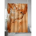 thumbnail image 5 of Burnt Orange Abstract Shower Curtain, Silver Marble Ripples Luxury Fluid Art Waterproof Shower Curtain Set with 12 Hooks Lightweight Washable Fabric Shower Curtains for Bathroom 72x78 Inches, 5 of 6