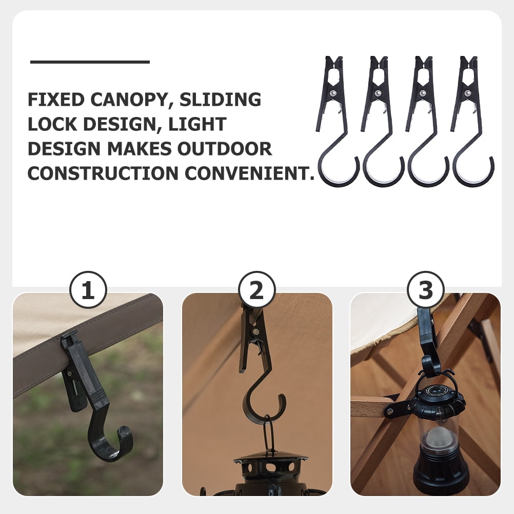16 Pcs Outdoor Tent Hook Tent Pegs Tarp Fastener Rope Buckle Awning Clips Outdoor Tent Clip