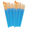thumbnail image 1 of Juego de pinceles para pintar, 1 paquete de 20 piezas, pinceles de punta redonda y puntiaguda, pinceles de nailon para artista, pinceles para pintura acrílica, azul, 1 of 4