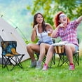thumbnail image 6 of 600D Oxford Camping Chair Portable Foldable Chair Supports 220 lbs for Picnic, Fishing, Backpacking Blue Leaves and Sunflowers, 6 of 8