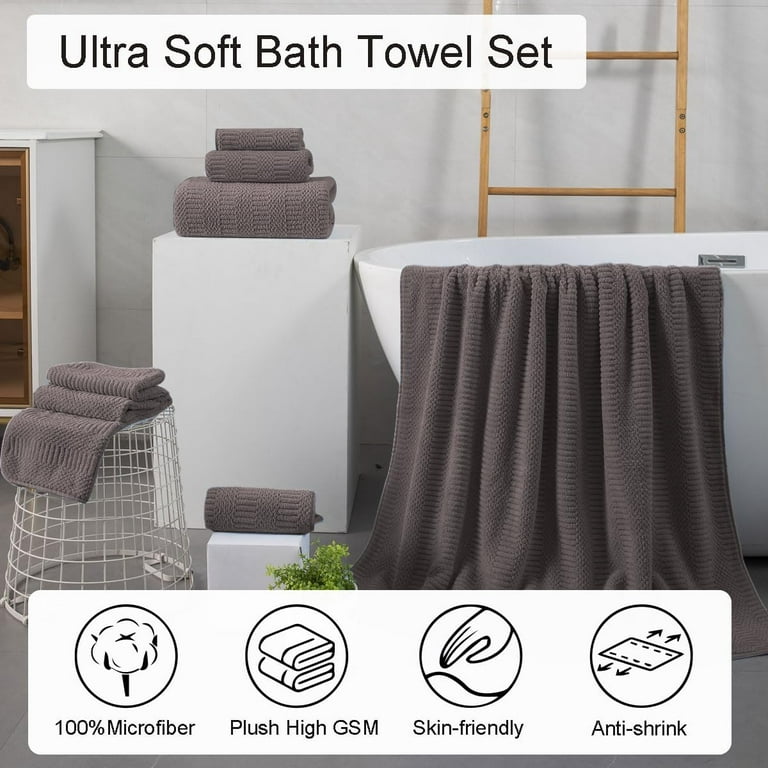 Jessy Home 4 Pack Large Bath Towel Set 600 GSM Ultra Soft Oversized White  Towel Set 35x70 Extra Large Bath Sheets 