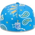 thumbnail image 4 of Men's New Era Powder Blue Los Angeles Chargers Paisley 59FIFTY Fitted Hat, 4 of 6