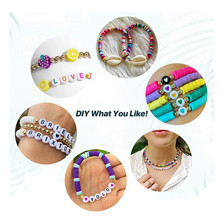 5000Pcs Flat Beads Bracelet Jewelry Making Kit Heishi Clay Aesthetic Thin  Disk