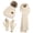 Apricot, variant on FZ FANTASTIC ZONE Womens Winter Beanie Hats Long Scarf Neck Touchscreen Gloves Set Knitted Pompom Cap with Thermal Fleece Lined