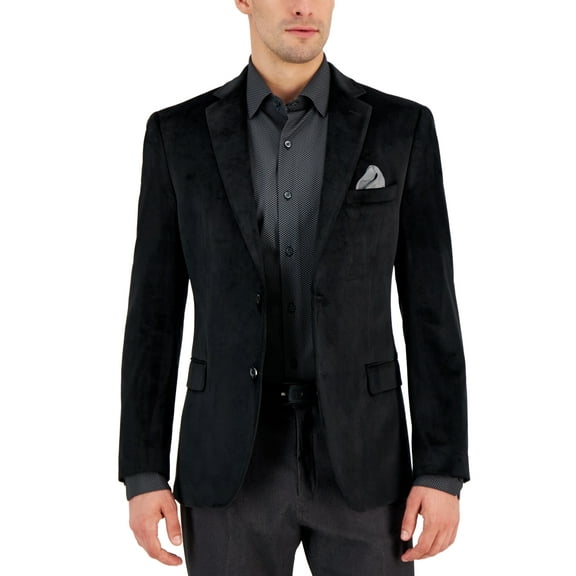Alfani Men's Slim-Fit Solid Velvet Sport Coat in Black-36S