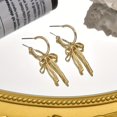 thumbnail image 6 of Celvieroot Gold Bow Earrings for Women Gold Bow Ribbon Hoop Earrings Drop Dangle Bow Tie Earrings Long Bow Ribbon Tassel Earrings Trendy Earrings for Women 2025 Christmas New Year Gifts, 6 of 7