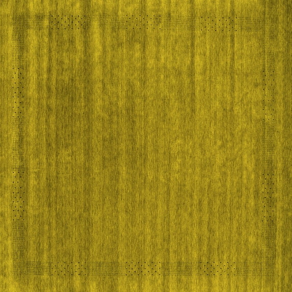 Ahgly Company Indoor Square Abstract Yellow Contemporary Area Rugs, 7' Square