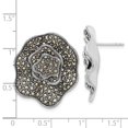 thumbnail image 2 of Sterling Silver Marcasite Flower Post Earrings, 2 of 2