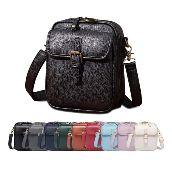 Crossbody Leather Bag,Large Capacity Sling Messenger Bag
