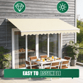 thumbnail image 5 of Sunmthink 12x10 FT Manual Retractable Awning, Waterproof Patio Sun Shade Canopy with Crank Handle, PA Coated Polyester for Backyard, Deck & Window, Beige, 5 of 8